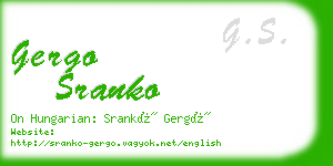 gergo sranko business card